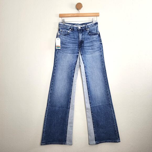 NEW Daily Blue by Adriano Goldschmeid Virgo Wide Leg Jeans Two Toned Size 26 - Picture 1 of 16